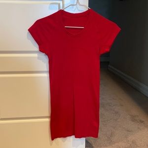 Red lululemon short sleeve swiftly tech
